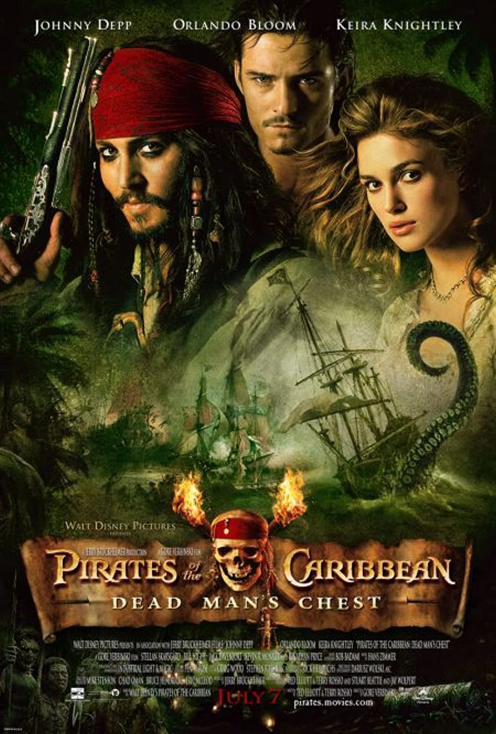 Poster Phim Cướp biển vùng Caribbe (Phần 2): Chiếc rương tử thần (Pirates of the Caribbean: Dead Man's Chest)