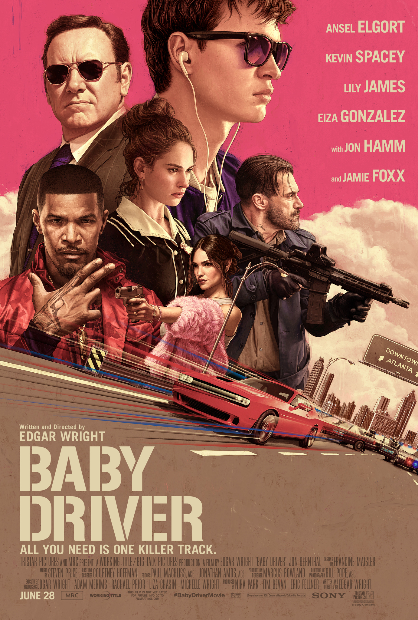 Poster Phim Quái Xế Baby (Baby Driver)